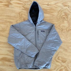 Mens diamond quilted bomber hoodie jacket size medium Patagonia